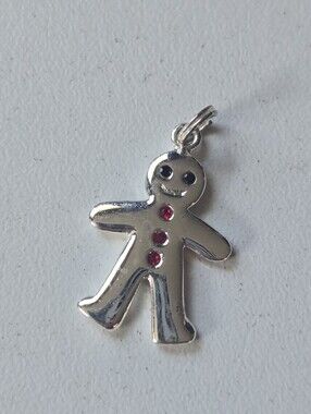 Sterling Jezlaine Gingerbread Man Pendant